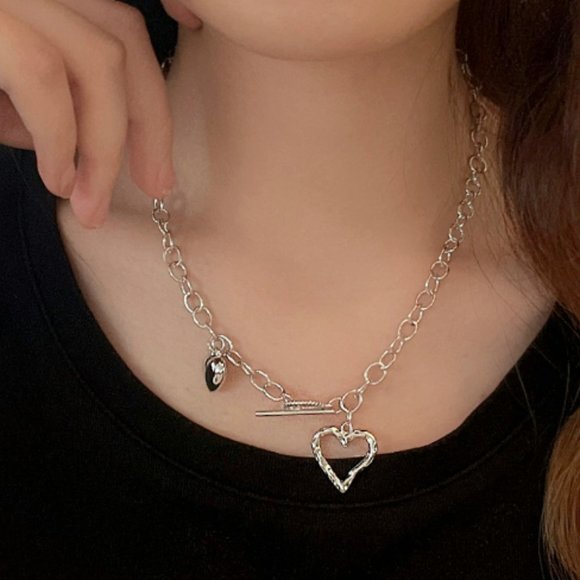 2022 new simple temperament silver love necklace - Picture 1 of 5